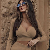 Johanna | Zweiteiliges Set: Crop Top und Langes Geteiltes Kleid