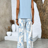 Zweiteiler-Set mit ärmellosem Top & weiter Hose – Sommerlook