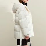 Alica | Dicke Kapuzen-Daunenjacke mit Gürtel