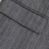 Jana | Klassischer oversized grauer Pinstripe-Blazer mit zwei Knöpfen für Damen