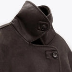 Olivia | Revers Kunstleder Warme Jacke Zendoo.de