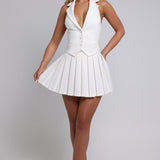 Isabelle | Elegantes Faltenrock-Set mit Blazer-Weste