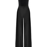 Eleganter trägerloser Damen Jumpsuit in Dunkelblau – Perfekt für Abendveranstaltungen & Partys