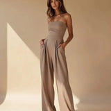 Eleganter trägerloser Damen Jumpsuit in Dunkelblau – Perfekt für Abendveranstaltungen & Partys