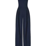Eleganter trägerloser Damen Jumpsuit in Dunkelblau – Perfekt für Abendveranstaltungen & Partys
