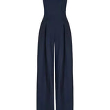 Eleganter trägerloser Damen Jumpsuit in Dunkelblau – Perfekt für Abendveranstaltungen & Partys