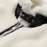 Dominique | Lässige Jacke mit Pelzkragen und Farbblockierung Zendoo.de