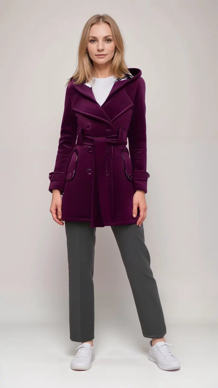 Chloe | Schicke Damen-Karierte Wollmantel Zendoo.de