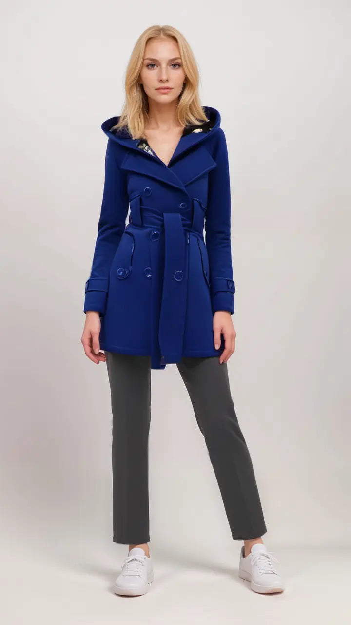 Chloe | Schicke Damen-Karierte Wollmantel Zendoo.de