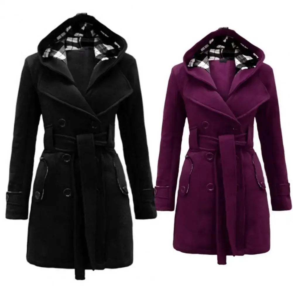 Chloe | Schicke Damen-Karierte Wollmantel Zendoo.de