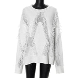 Clara | Übergroßer Pullover mit Quasten für Damen Zendoo.de