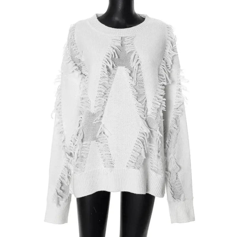 Clara | Übergroßer Pullover mit Quasten für Damen Zendoo.de