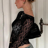 Selina | Langarm-Spitzenoberteil