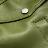 Mila | Grüne Jacke aus Kunstleder