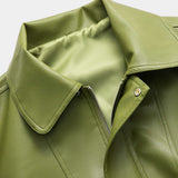 Mila | Grüne Jacke aus Kunstleder