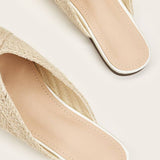 Trendige Espadrille-Mules mit Spitze