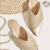Trendige Espadrille-Mules mit Spitze