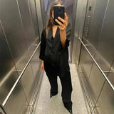 Elegantes Zweiteiler Set mit Blazer und weiter Hose – Moderner Business- & Freizeitlook