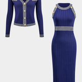 Laura | Strick-Set mit Cardigan & Bleistiftkleid