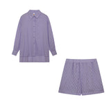 Leichter Zweiteiler aus Baumwollmix – Oversize Bluse & Shorts für Damen