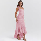 Schulterfreies Spitzen-Abendkleid mit figurbetonter Passform