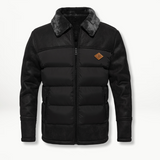 Flemming | Herren Winterjacke mit Kunstleder und Fellkragen