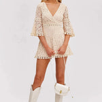 Elina | Offwhite Spitzenkleid Zendoo.de