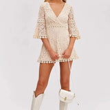 Elina | Offwhite Spitzenkleid Zendoo.de