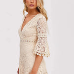Elina | Offwhite Spitzenkleid Zendoo.de