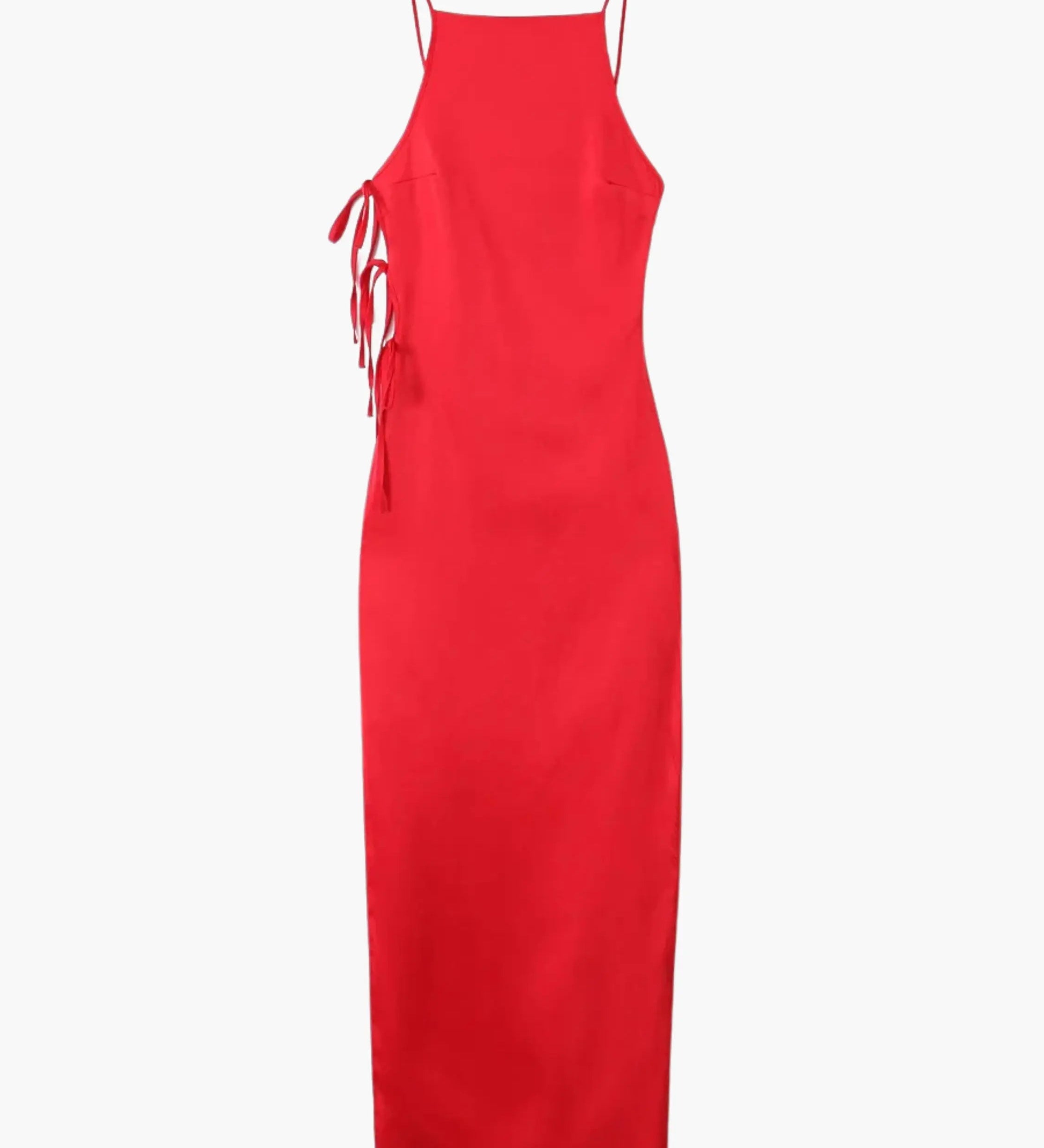 Sophia | Rotes Maxi-Kleid mit Schnürdetails