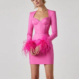 Sofia | Elegantes Minikleid mit Federdetails