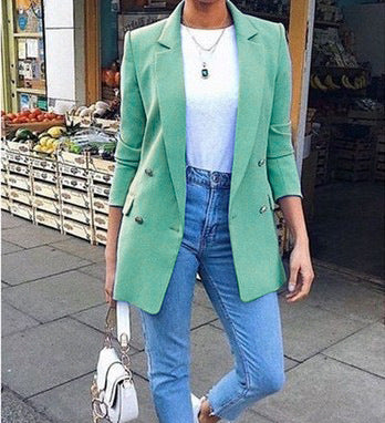 Eleganter Langblazer mit Doppelknopf – Stilvoller Klassiker für Business & Freizeit