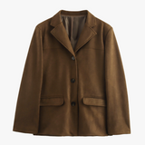Merle | Klassischer Blazer aus Wildlederimitat in Braun