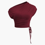 Melody | Asymmetrisches Zweiteiler-Set mit One-Shoulder Crop-Top & Maxi-Rock