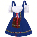 Oktoberfest Dirndl Kleid für Damen – Traditionelles Trachtenkleid mit Schürze