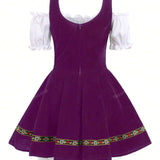 Oktoberfest Dirndl Kleid für Damen – Traditionelles Trachtenkleid mit Schürze