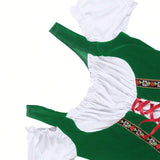 Oktoberfest Dirndl Kleid für Damen – Traditionelles Trachtenkleid mit Schürze
