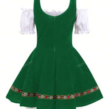 Oktoberfest Dirndl Kleid für Damen – Traditionelles Trachtenkleid mit Schürze