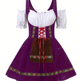 Oktoberfest Dirndl Kleid für Damen – Traditionelles Trachtenkleid mit Schürze