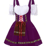 Oktoberfest Dirndl Kleid für Damen – Traditionelles Trachtenkleid mit Schürze