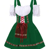 Oktoberfest Dirndl Kleid für Damen – Traditionelles Trachtenkleid mit Schürze