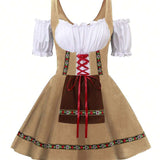 Oktoberfest Dirndl Kleid für Damen – Traditionelles Trachtenkleid mit Schürze