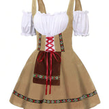 Oktoberfest Dirndl Kleid für Damen – Traditionelles Trachtenkleid mit Schürze