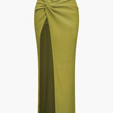 Nadine | Eleganter Twisted-Skirt-Zweiteiler mit Crop-Top