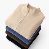 Wesley | Rippenstrick Reißverschluss Kaschmir Strickjacke für Männer