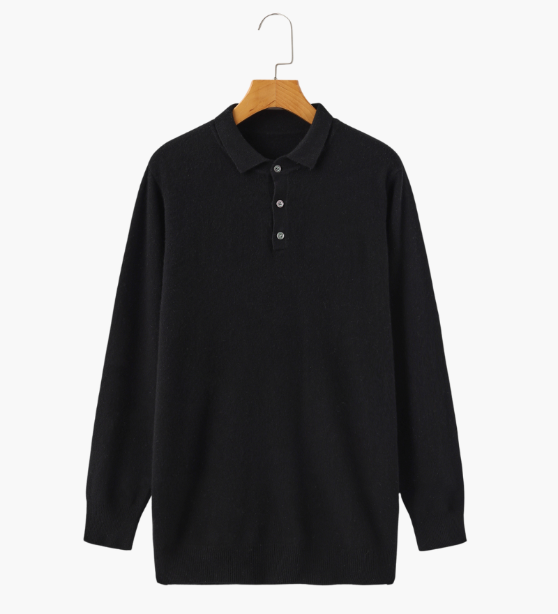 Bennett | Luxuriöser Herren Kaschmirpullover mit Polokragen & Knopfleiste