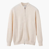 Bennett | Stehkragen Herren Rippstrick Reißverschluss Strickjacke