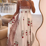 Maxikleid mit Trägern im Boho-Stil & Empire-Schnitt – Floral & Luftig