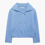 Dietlinde | Texturierte zweireihige Strickjacke