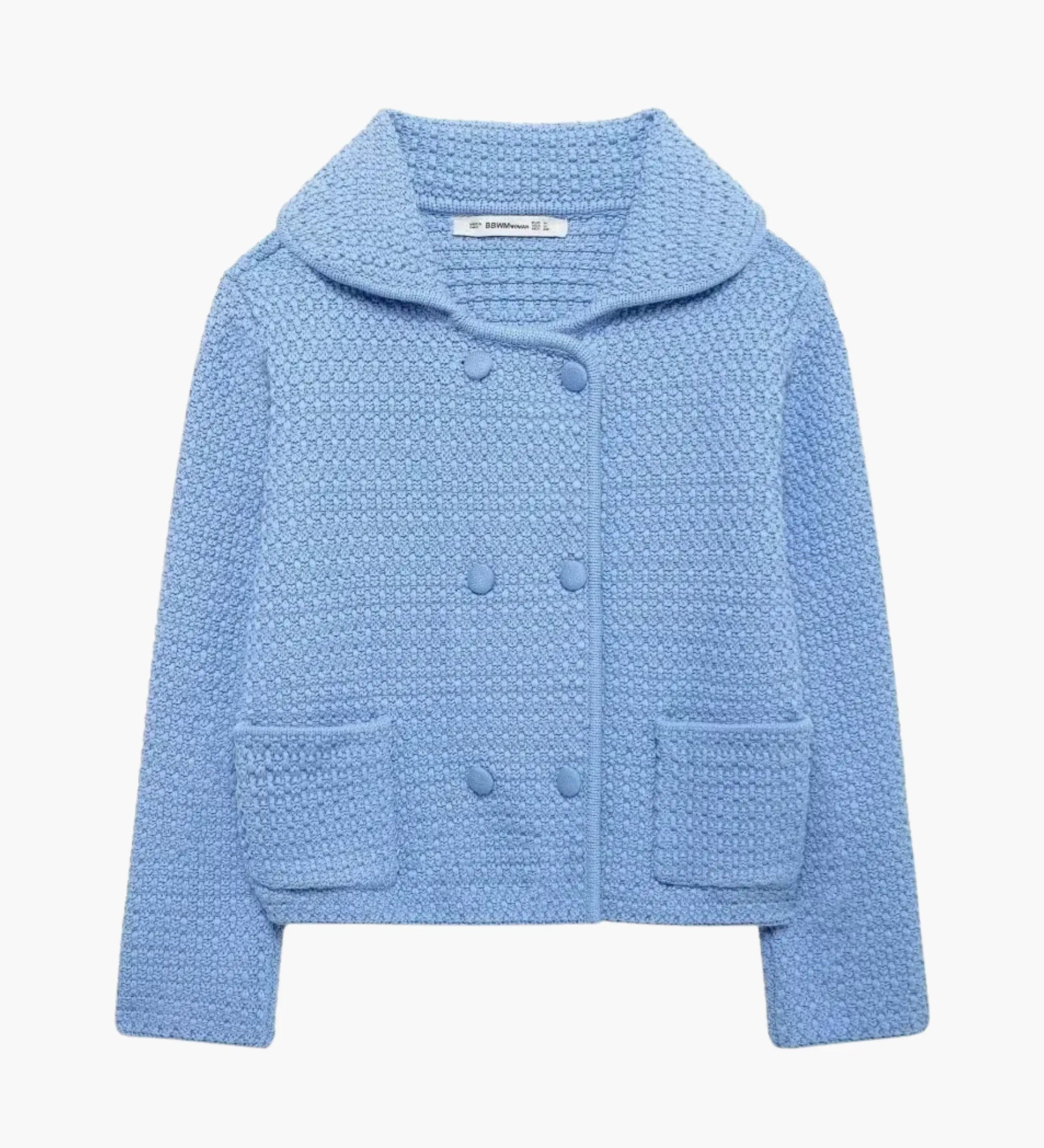 Dietlinde | Texturierte zweireihige Strickjacke